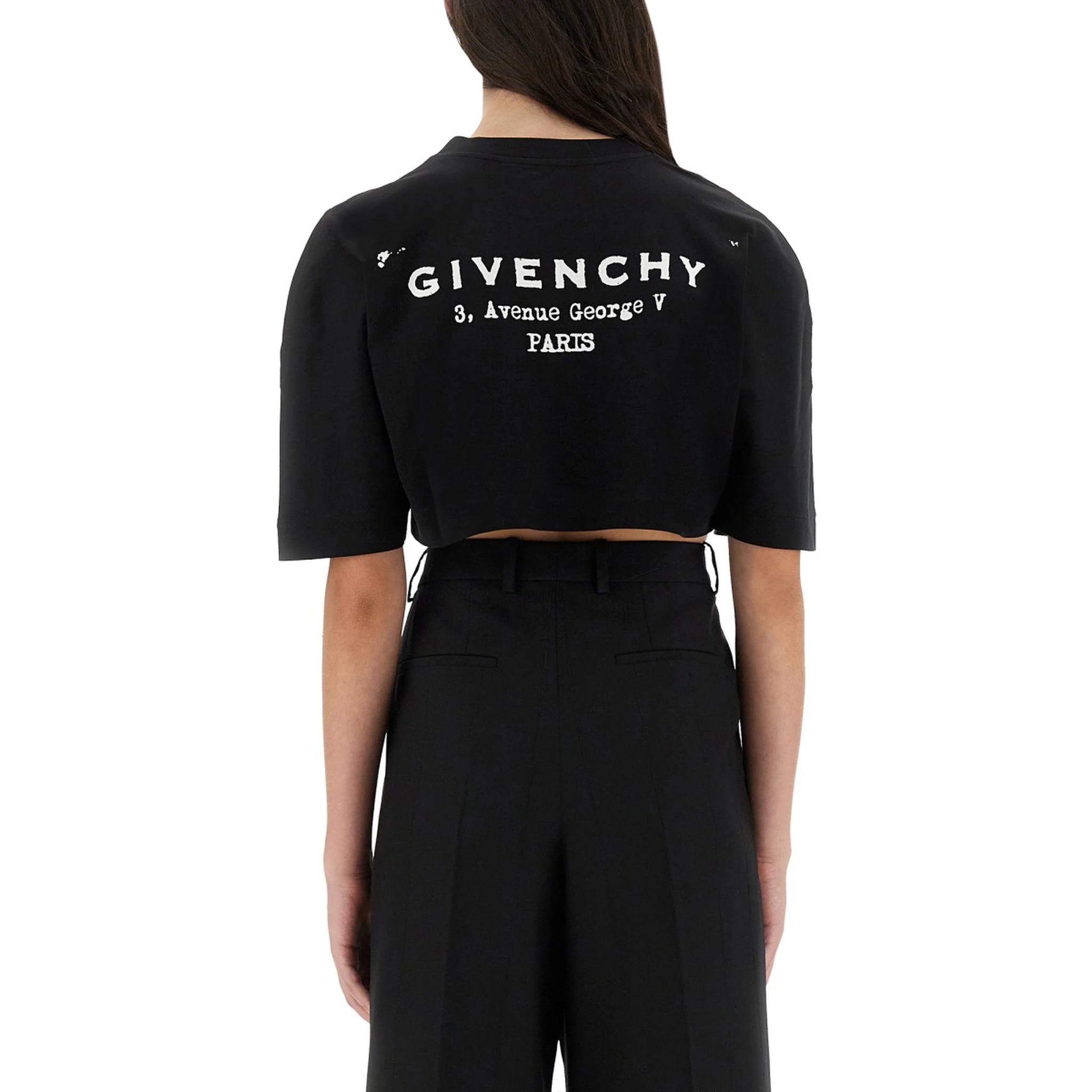 CROPPED T-SHIRT WITH LOGO PRINT