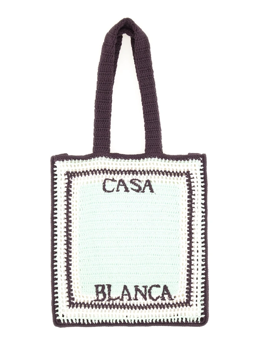 CROCHET BAG WITH LOGO