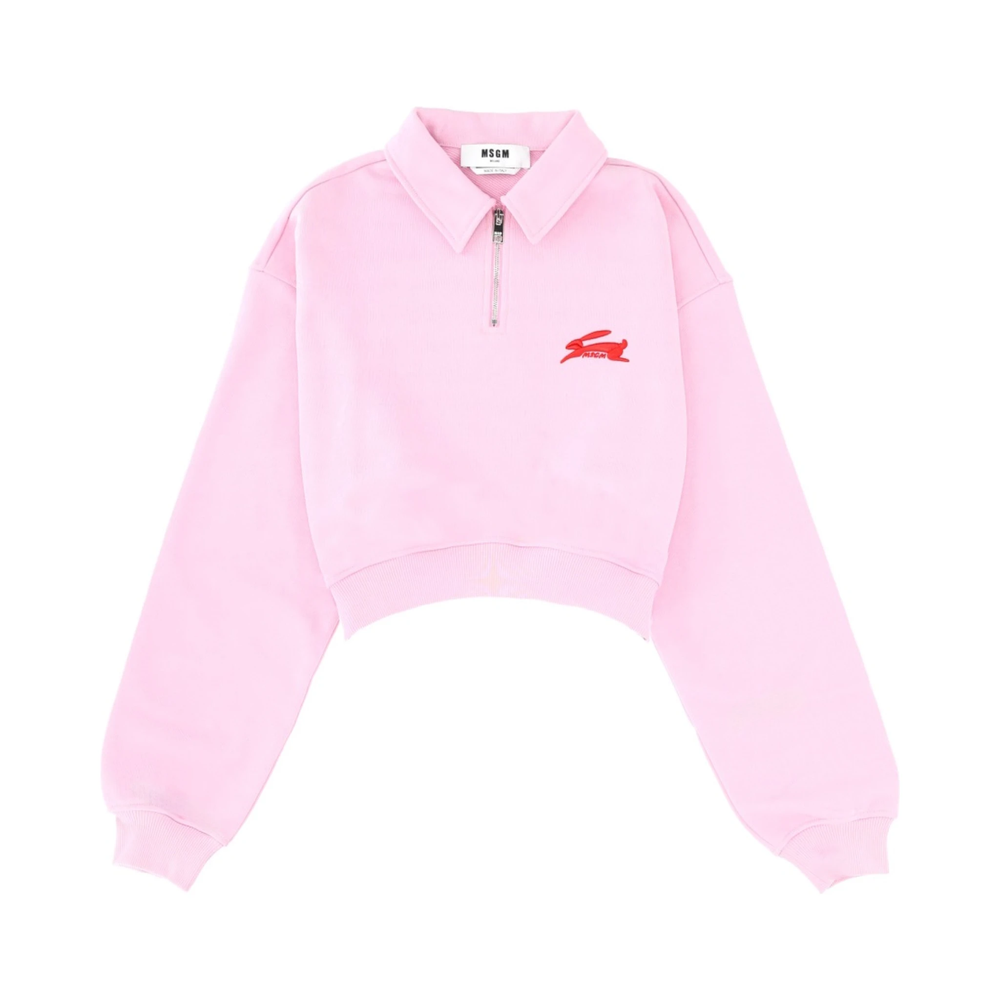 "FOLLOW THE RABBIT" COLLARED SWEATSHIRT