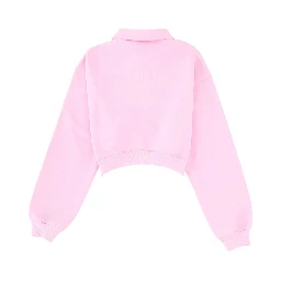 "FOLLOW THE RABBIT" COLLARED SWEATSHIRT