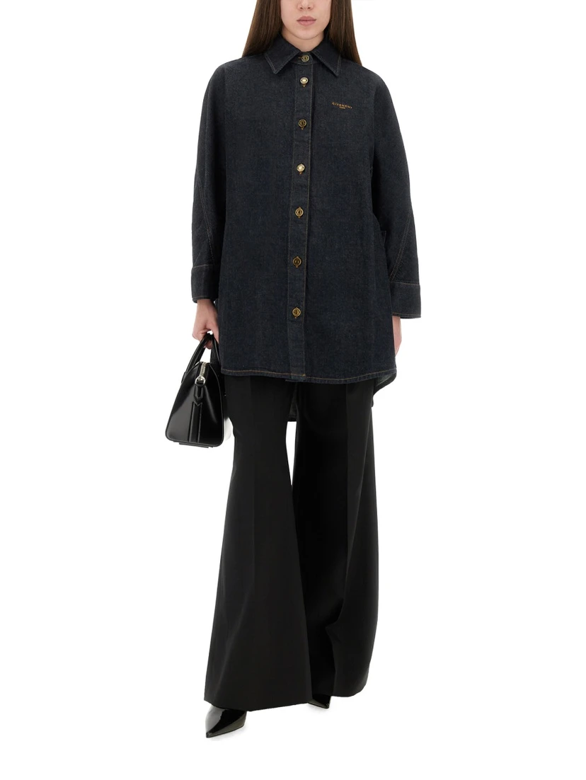 DENIM SHIRT WITH EMBROIDERY