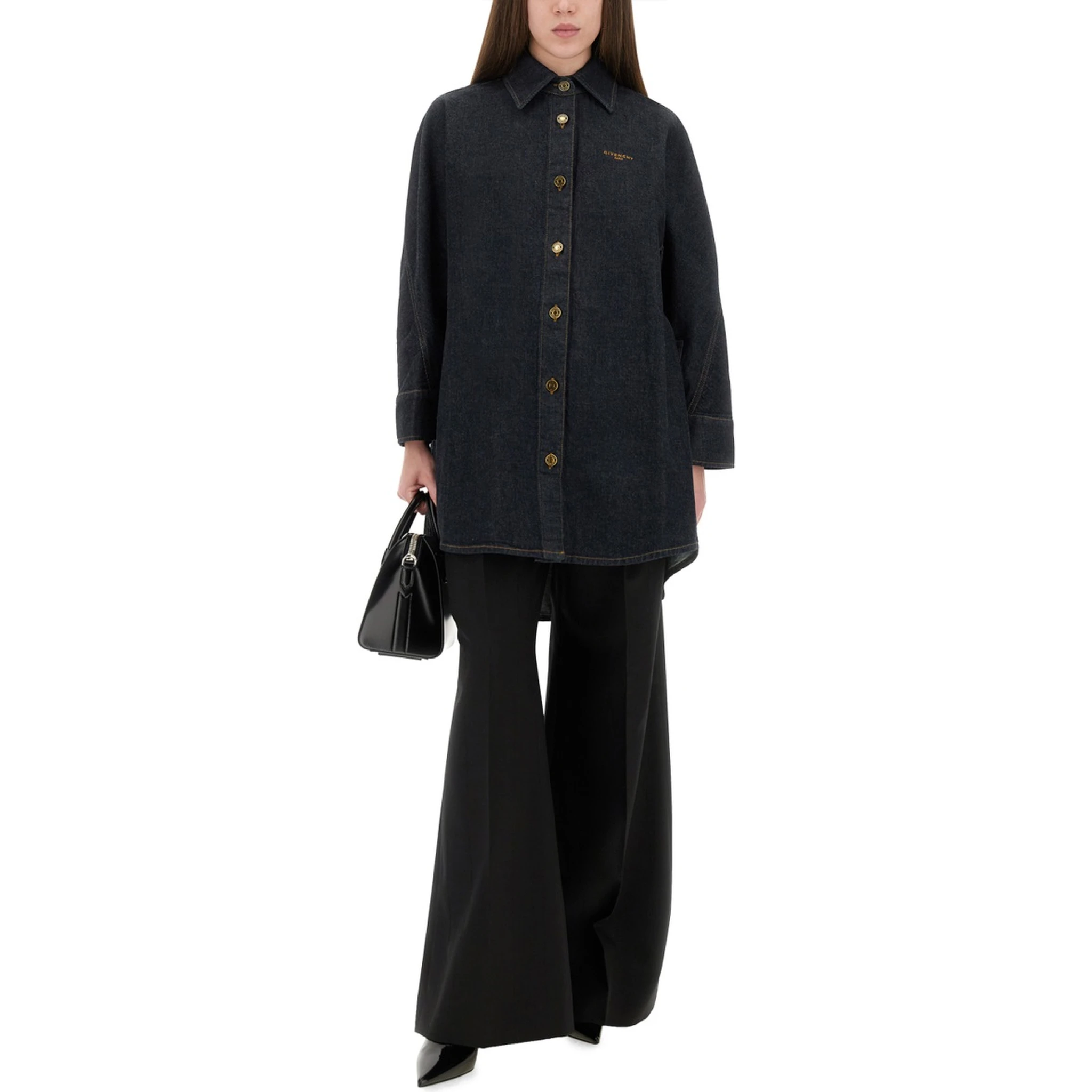 DENIM SHIRT WITH EMBROIDERY