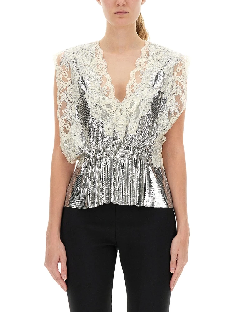 LACE AND SEQUIN TOP