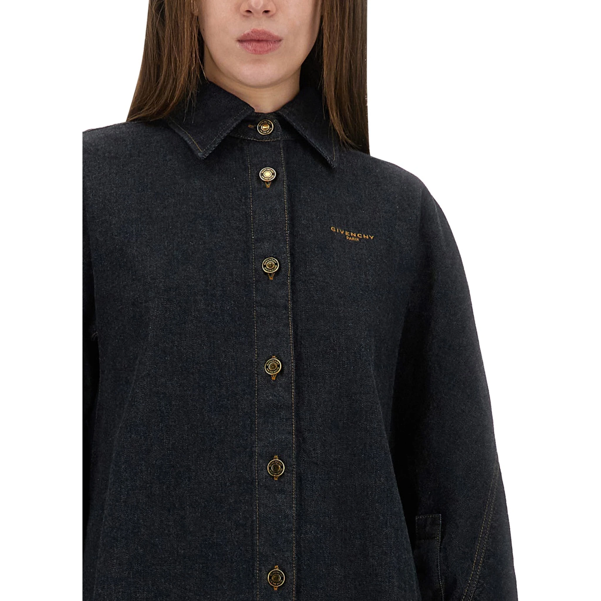DENIM SHIRT WITH EMBROIDERY