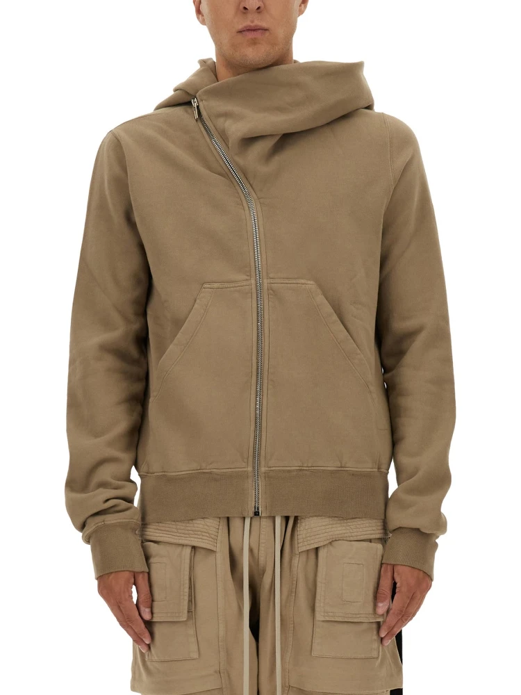 ASYMMETRICAL ZIPPER SWEATSHIRT