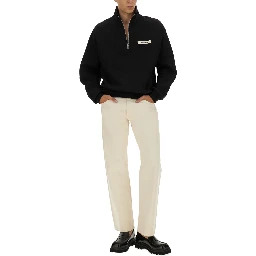 ZIPPERED TURTLENECK SWEATSHIRT