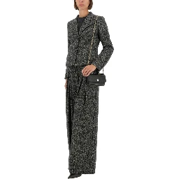 SINGLE-BREASTED JACKET IN WOOL BLEND DOT