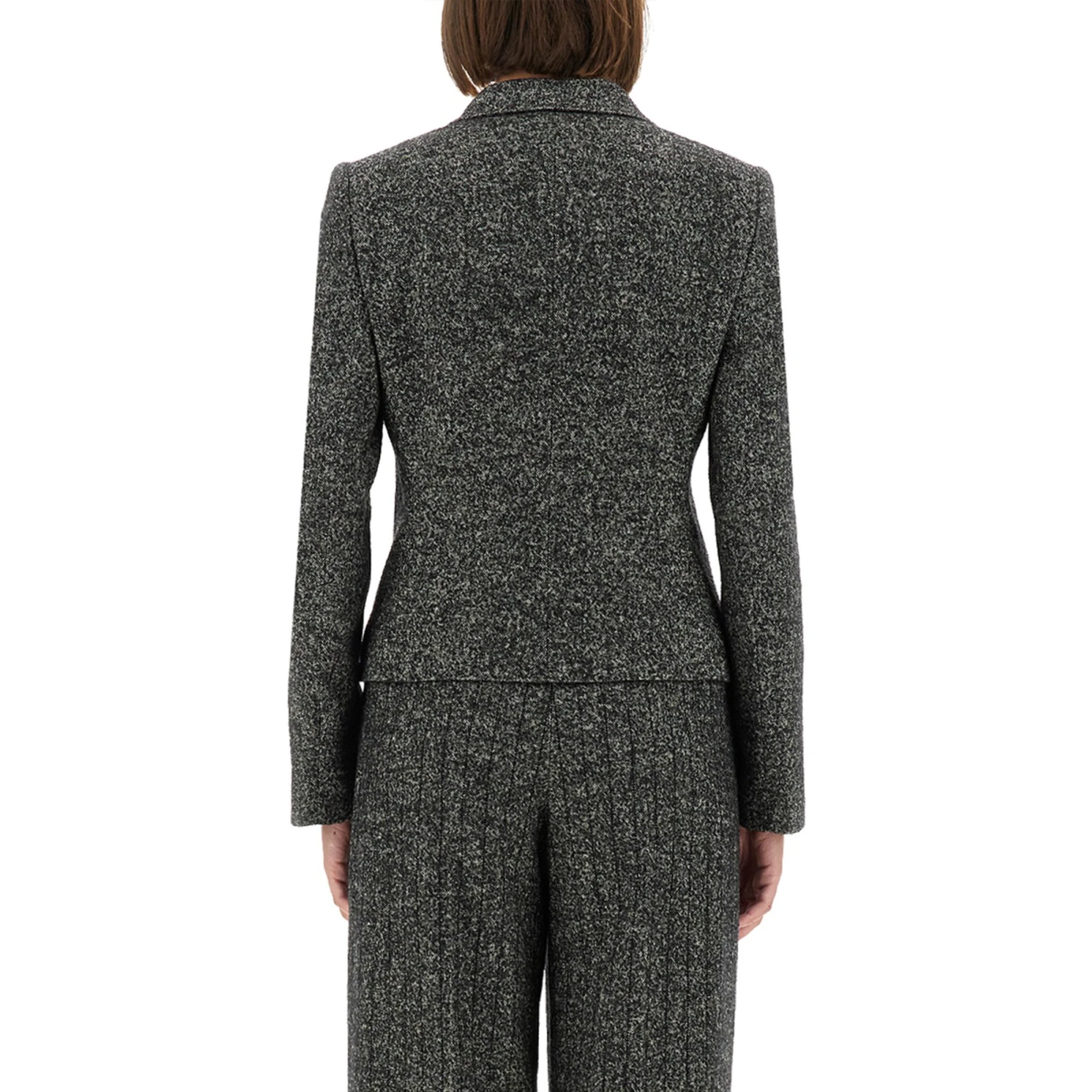 SINGLE-BREASTED JACKET IN WOOL BLEND DOT