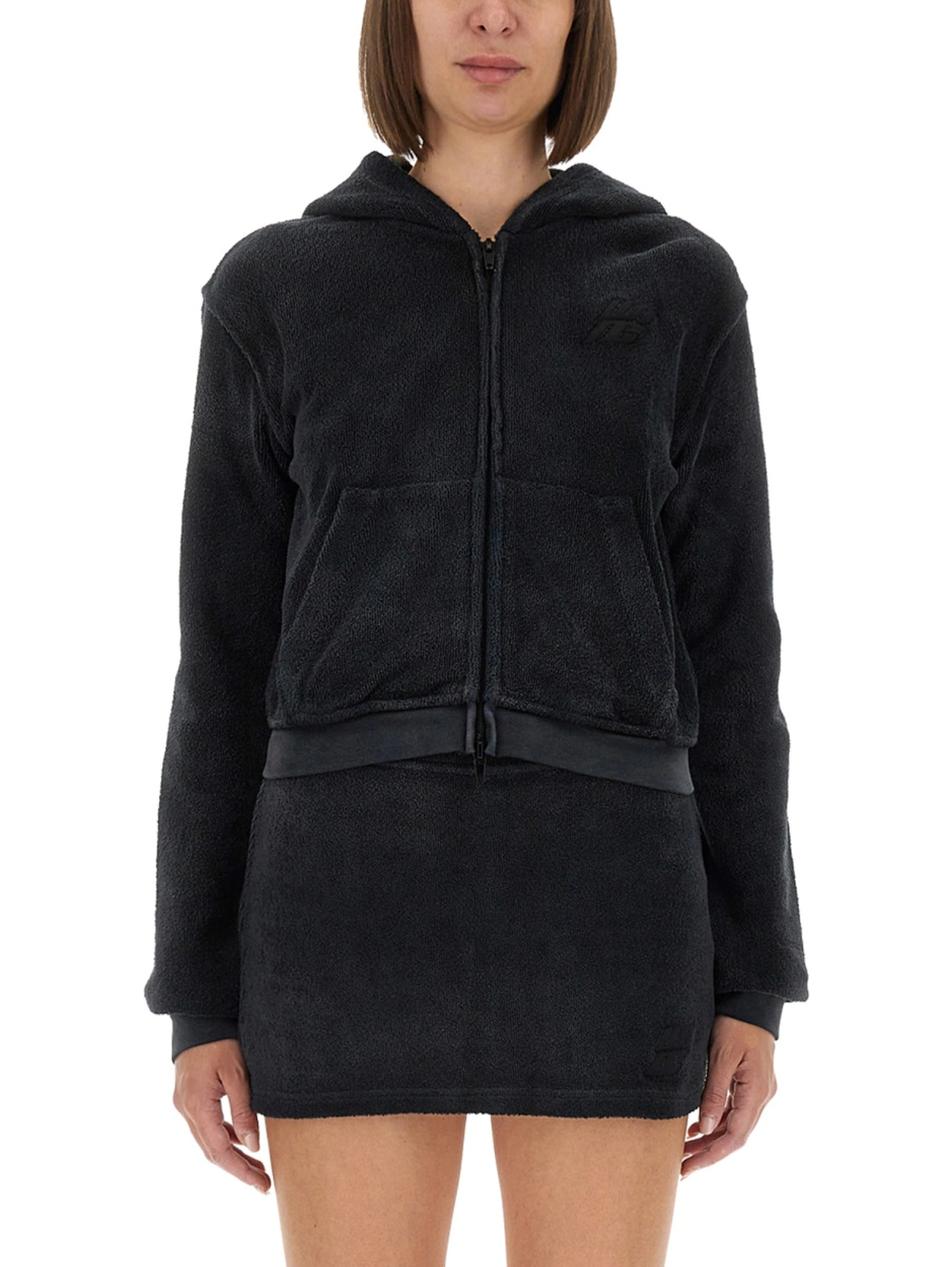 COTTON TERRY SWEATSHIRT WITH ZIPPER