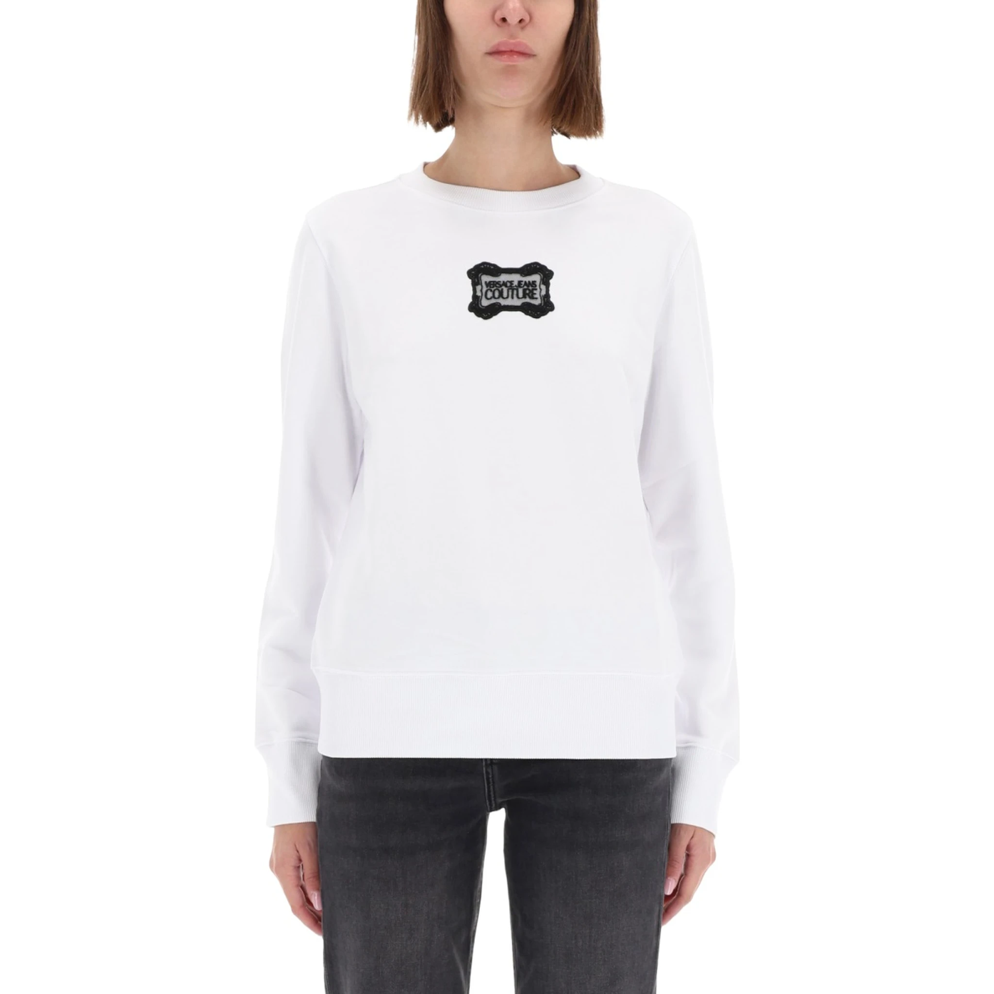SWEATSHIRT WITH "BAROQUE" LOGO PATCH