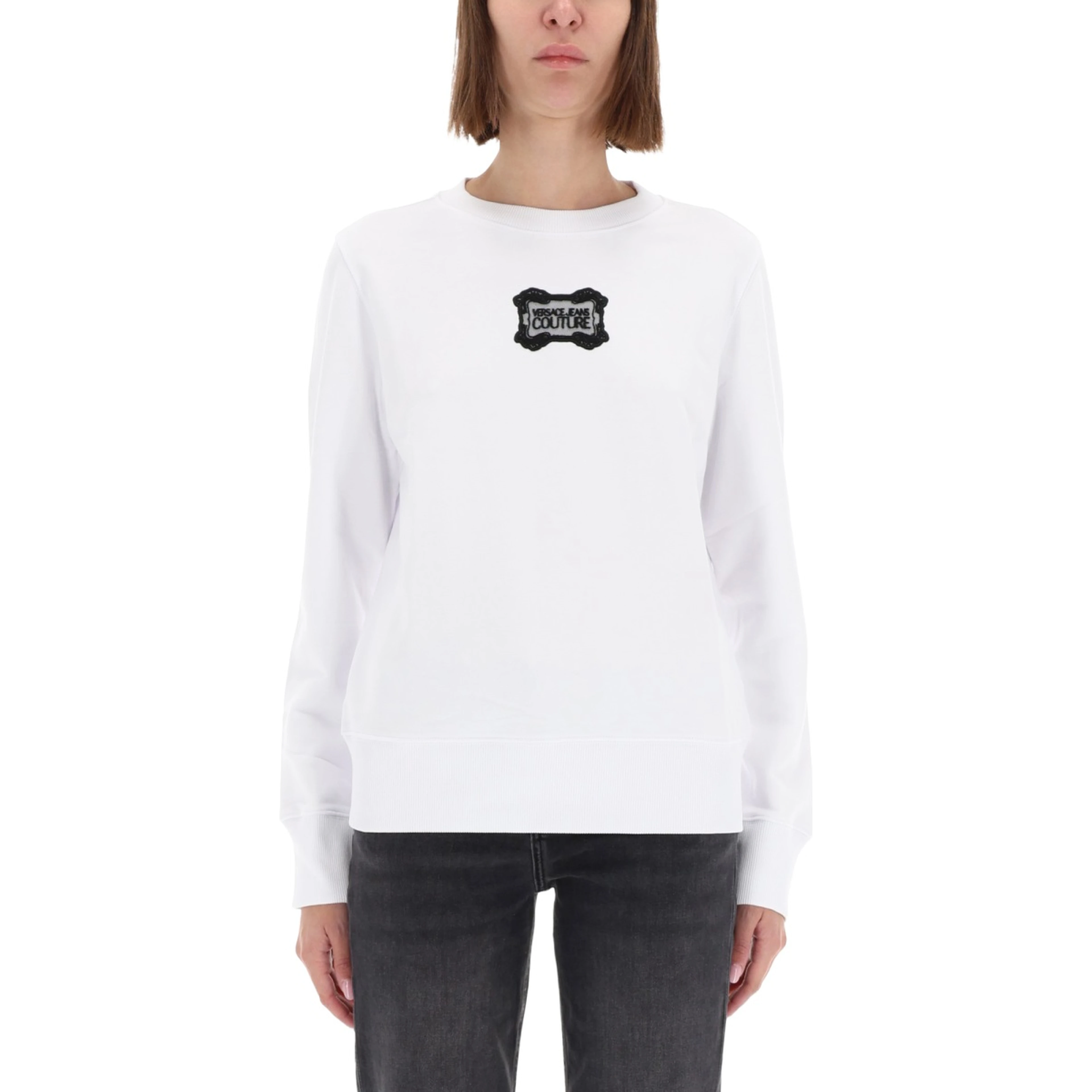 SWEATSHIRT WITH "BAROQUE" LOGO PATCH