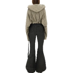CROPPED HOODED TUNIC SWEATSHIRT