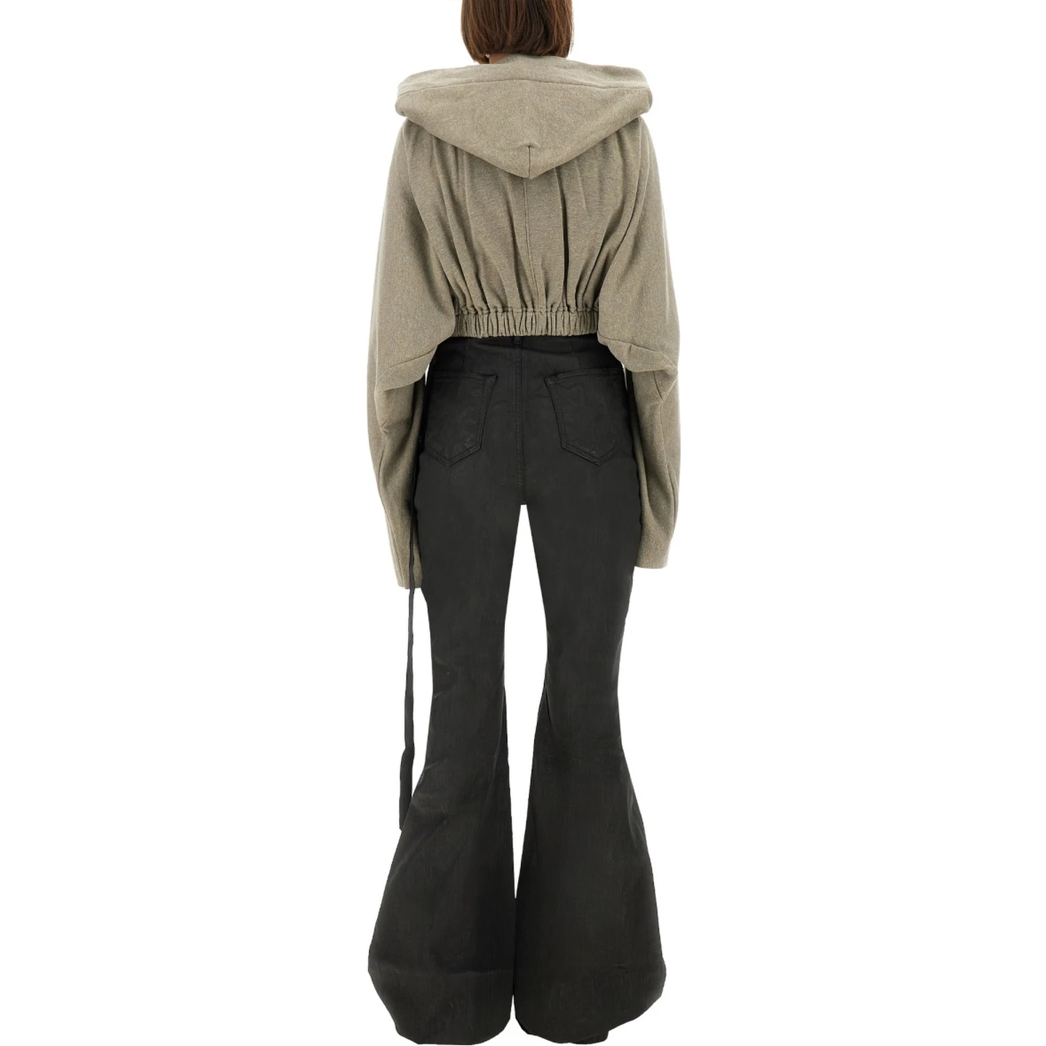 CROPPED HOODED TUNIC SWEATSHIRT
