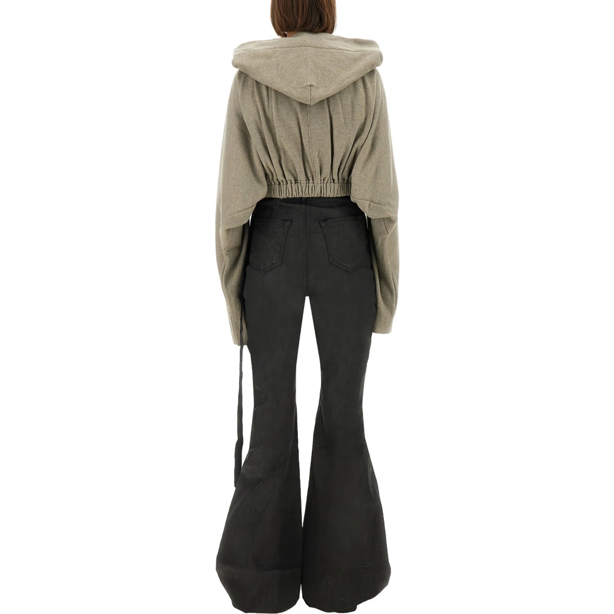 CROPPED HOODED TUNIC SWEATSHIRT