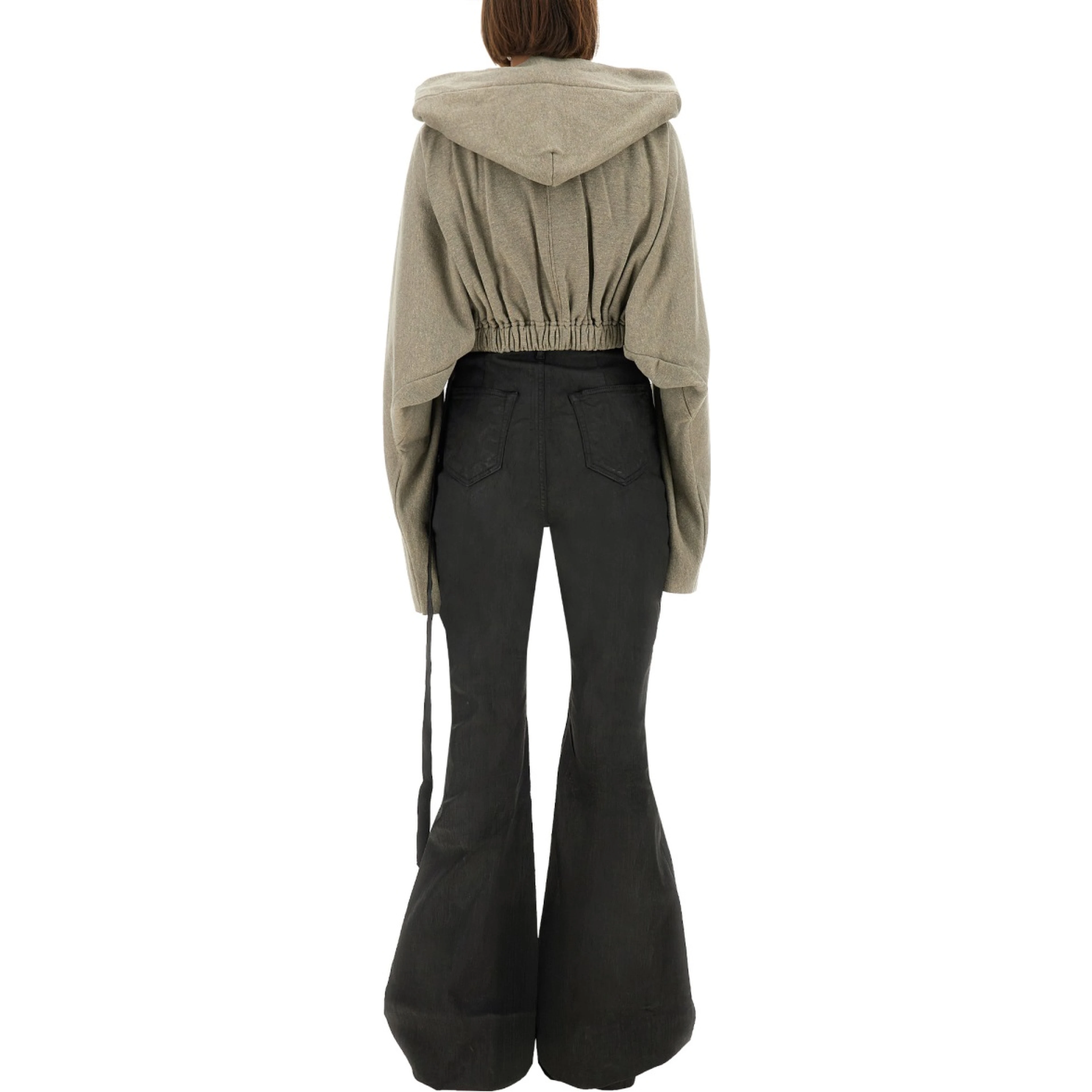 CROPPED HOODED TUNIC SWEATSHIRT