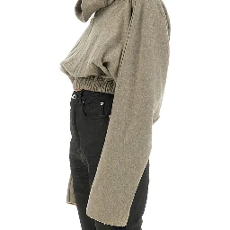 CROPPED HOODED TUNIC SWEATSHIRT