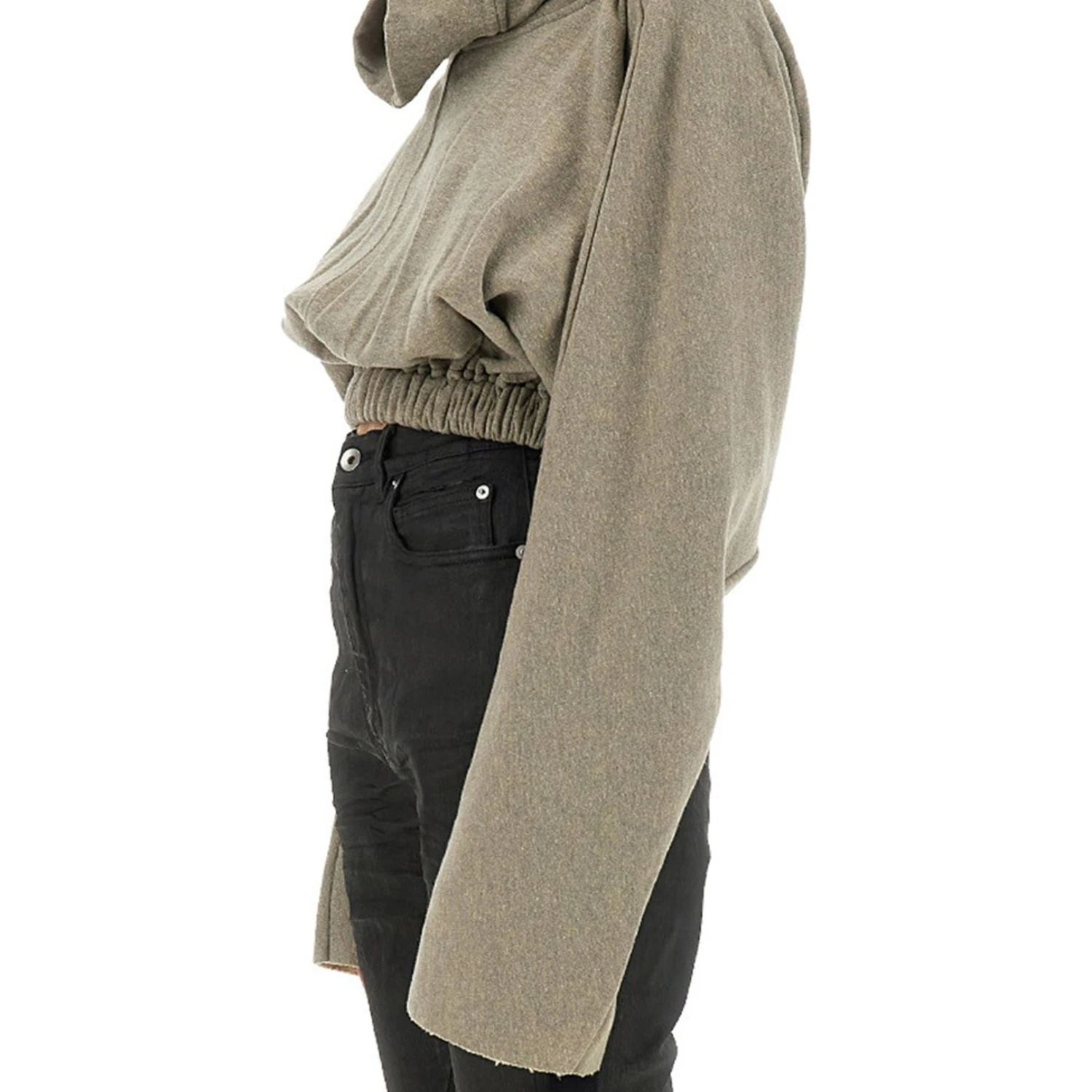 CROPPED HOODED TUNIC SWEATSHIRT