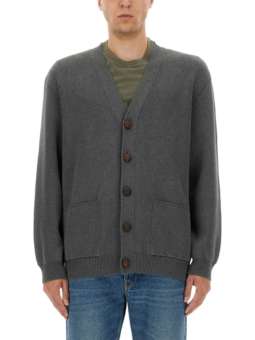 LOGO LAPEL CARDIGAN