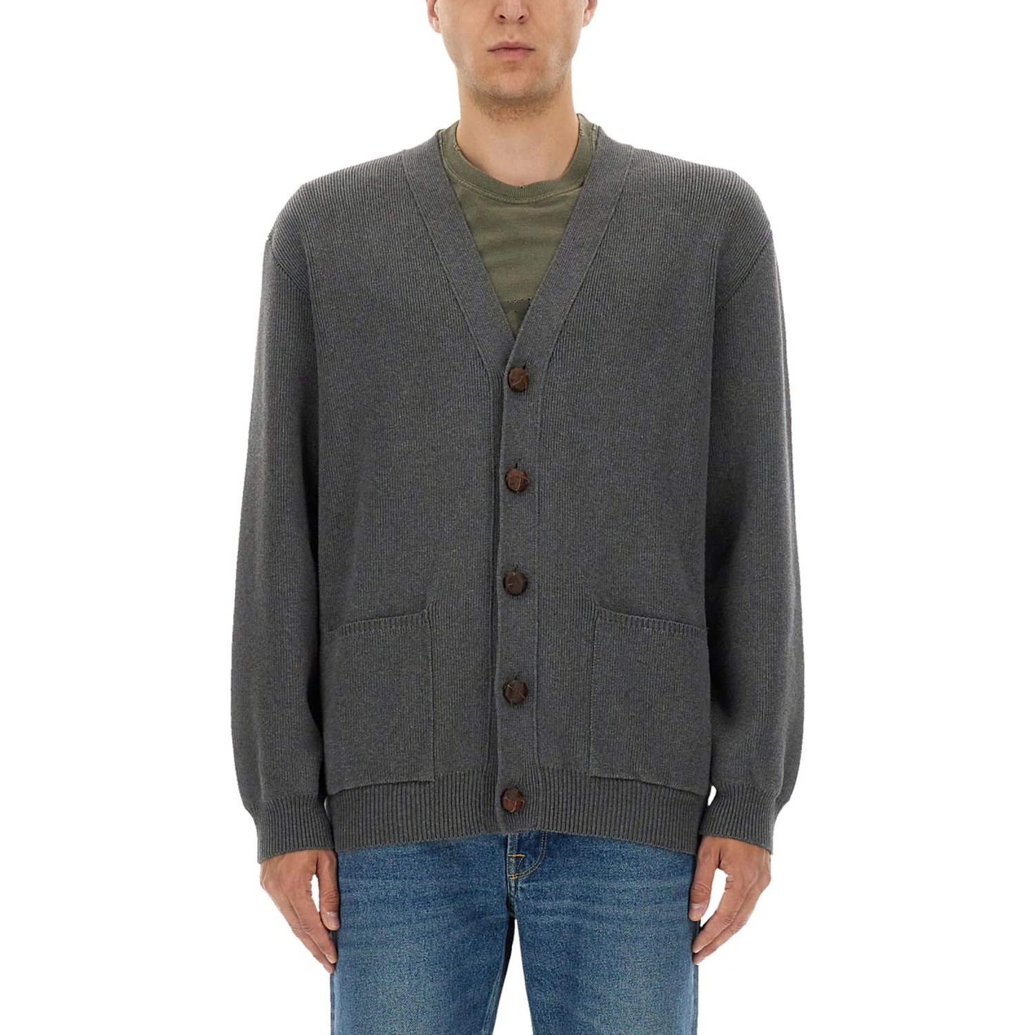 LOGO LAPEL CARDIGAN
