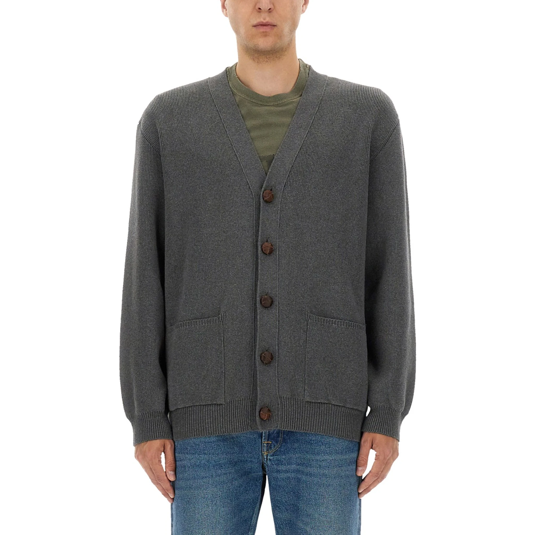 LOGO LAPEL CARDIGAN