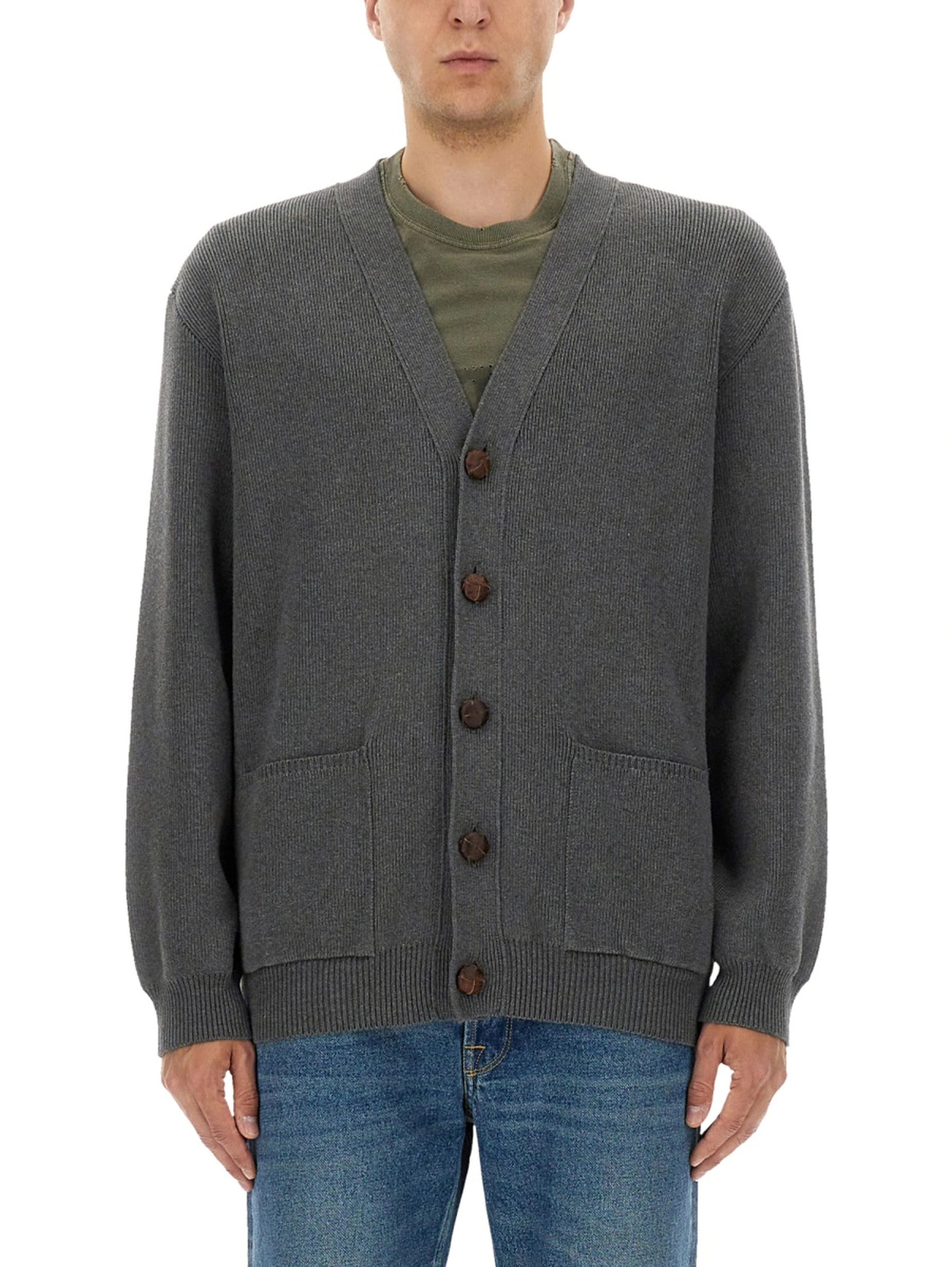 LOGO LAPEL CARDIGAN
