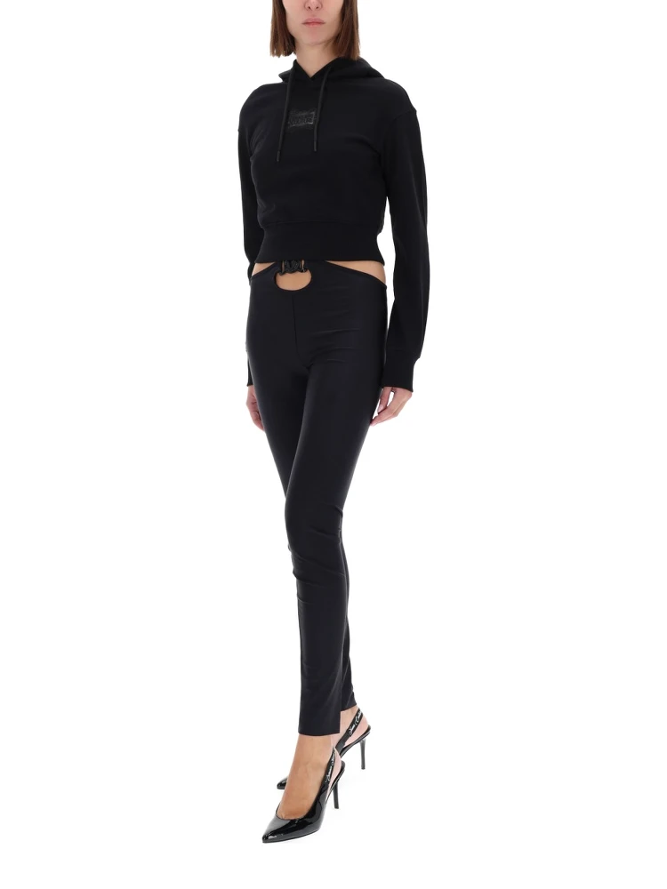 CROPPED SWEATSHIRT WITH "BAROQUE" LOGO PATCH alternative