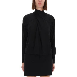 SHIRT WITH DRAPED COLLAR