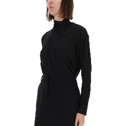 SHIRT WITH DRAPED COLLAR