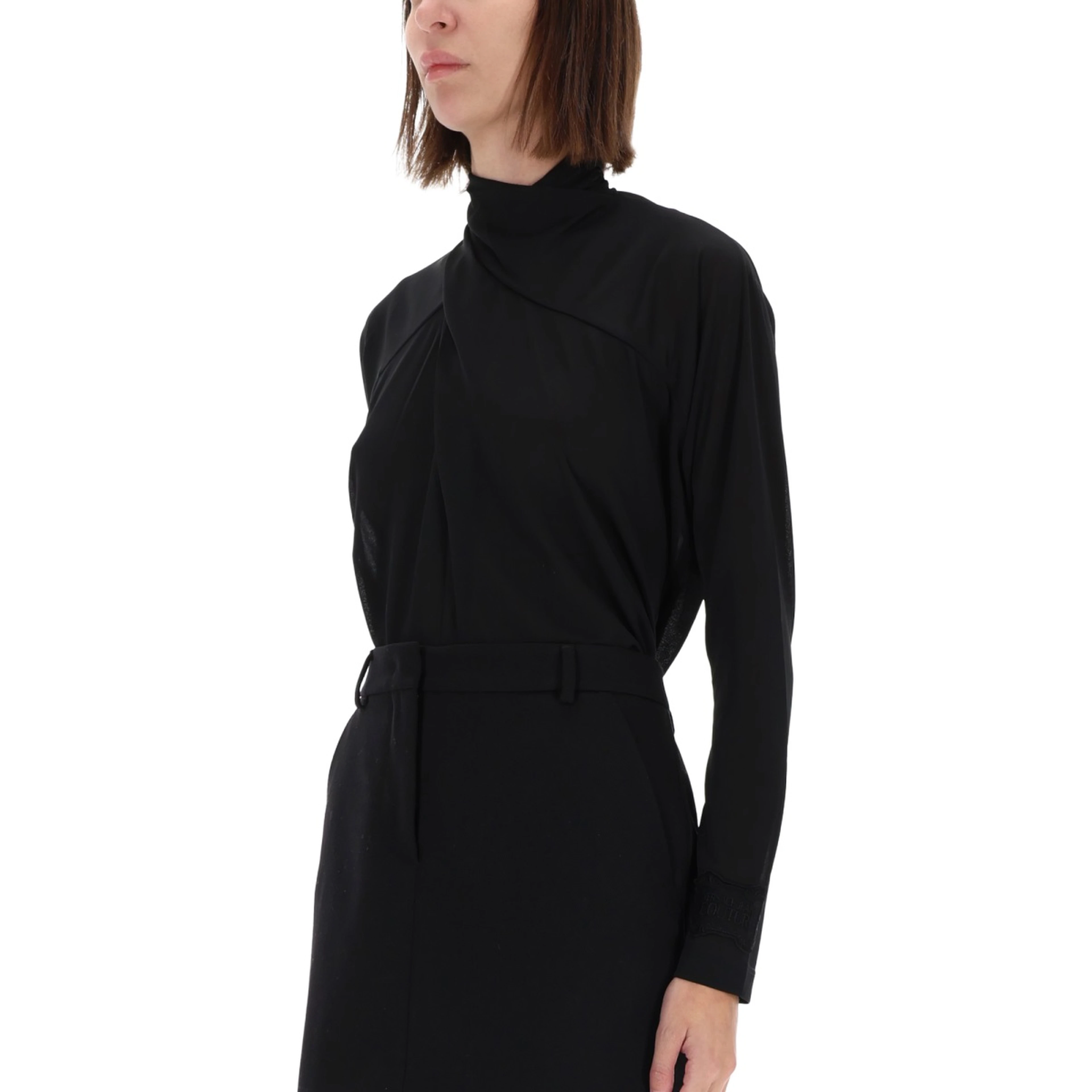 SHIRT WITH DRAPED COLLAR