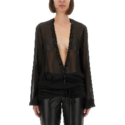 EMBROIDERED GEORGETTE BLOUSE