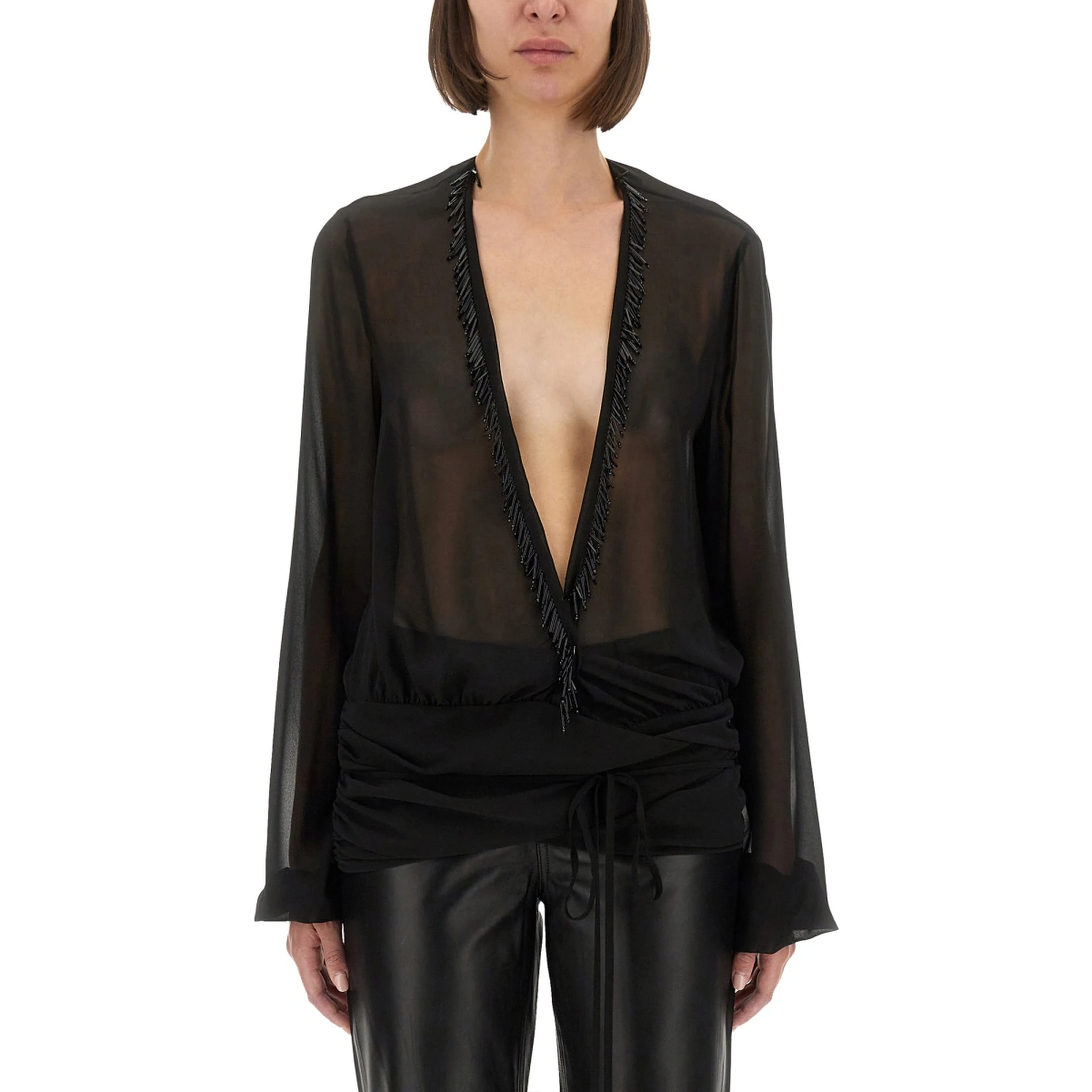 EMBROIDERED GEORGETTE BLOUSE