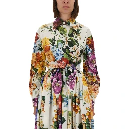 FLOWER BOUQUET PRINT POPLIN SHIRT