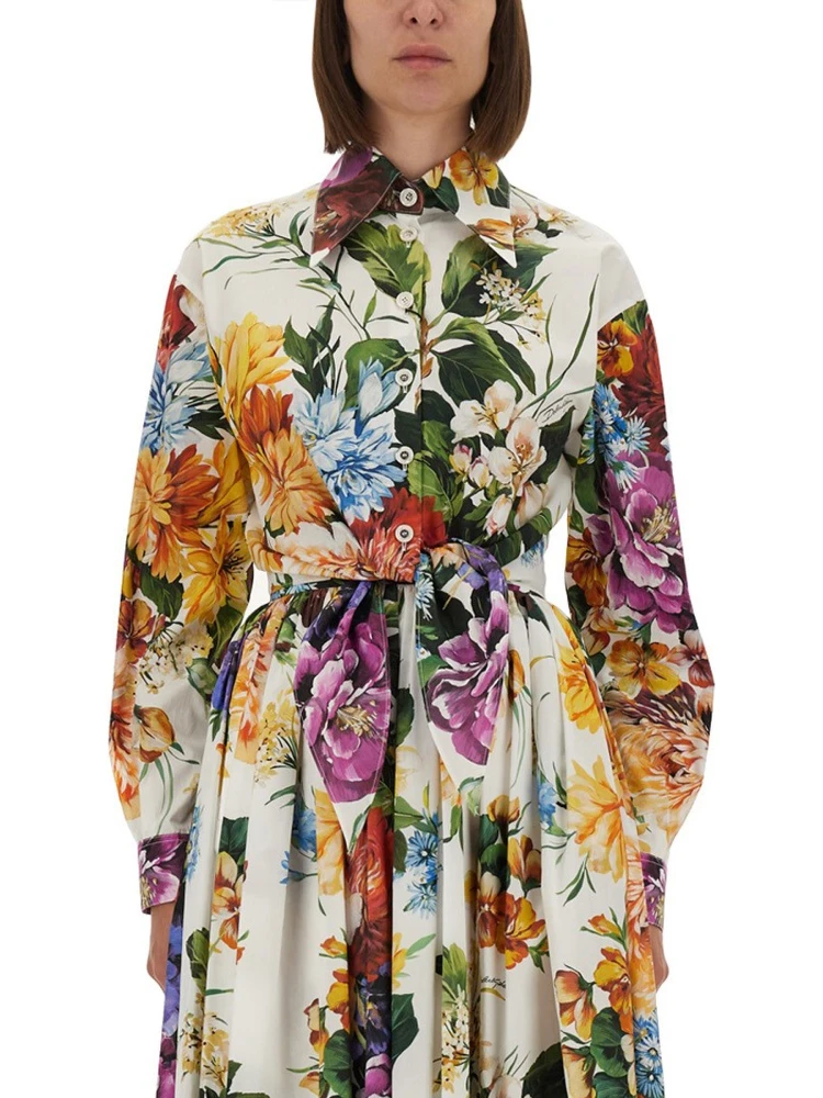 FLOWER BOUQUET PRINT POPLIN SHIRT