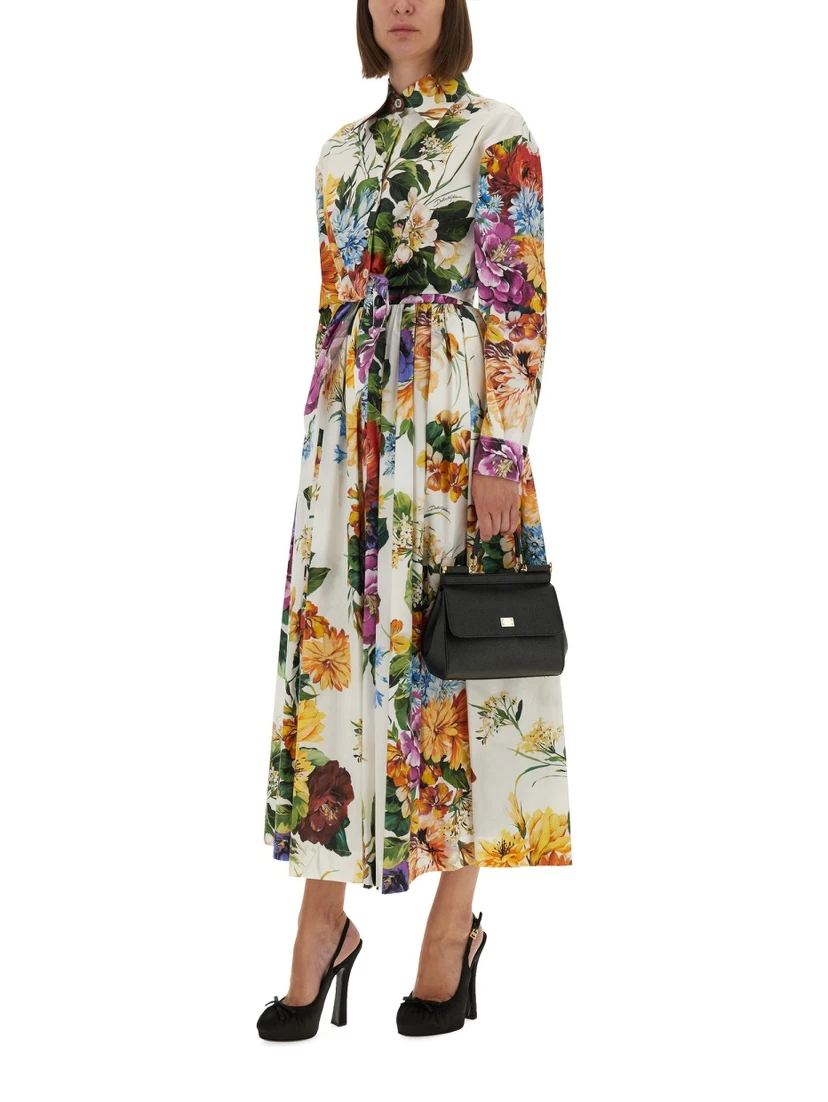 FLOWER BOUQUET PRINT POPLIN SHIRT