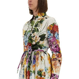 FLOWER BOUQUET PRINT POPLIN SHIRT