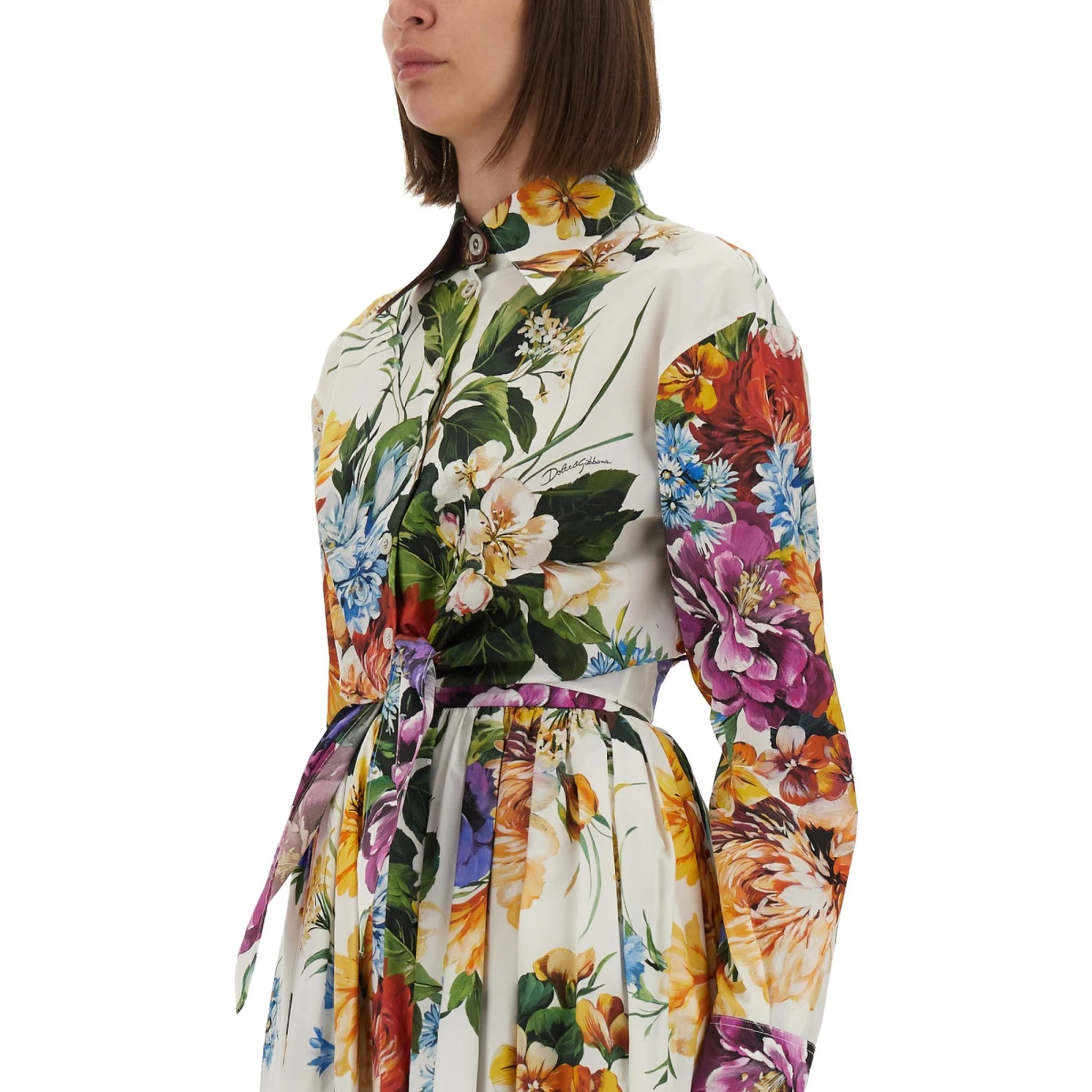 FLOWER BOUQUET PRINT POPLIN SHIRT