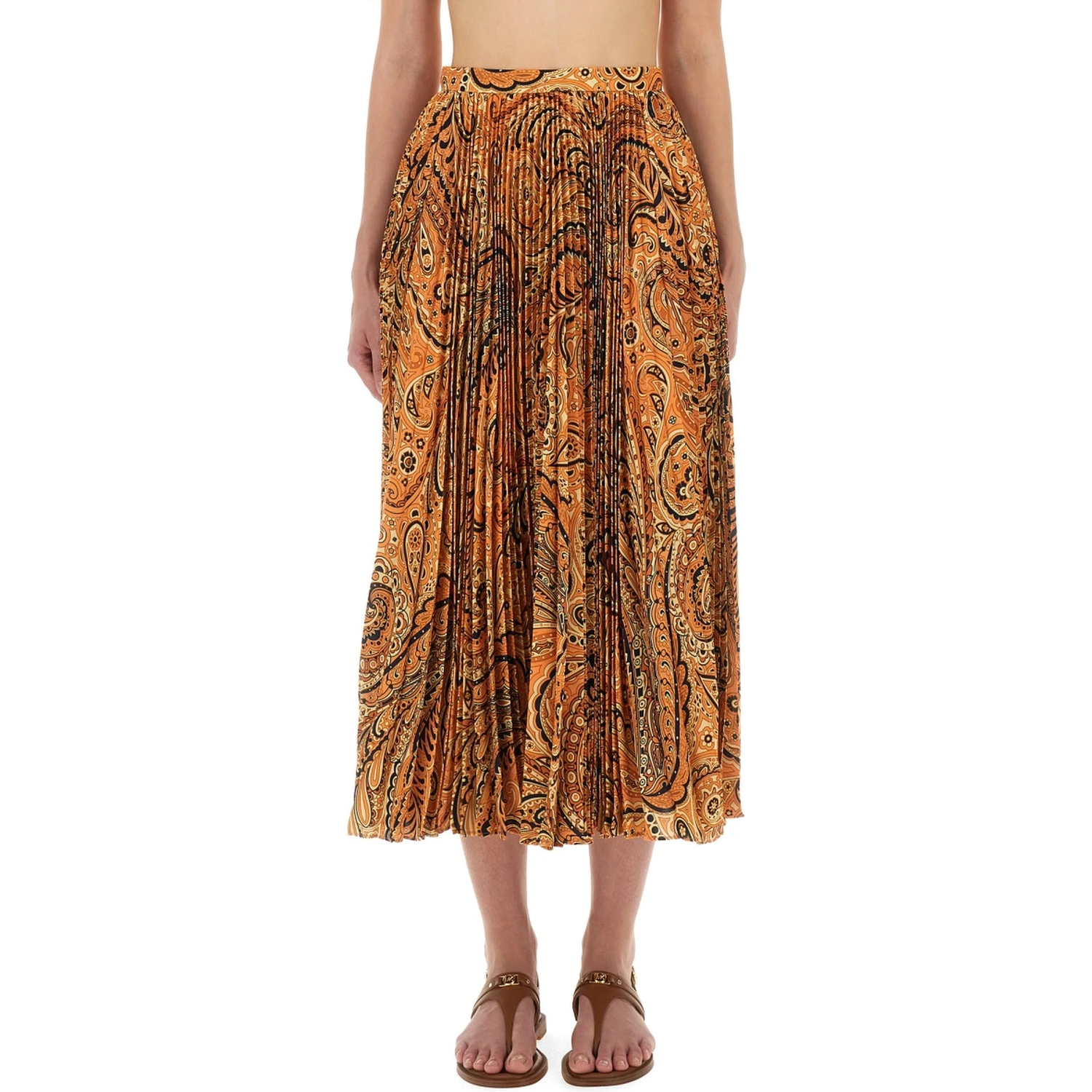 PLEATED SABLÉ SKIRT WITH PRINT