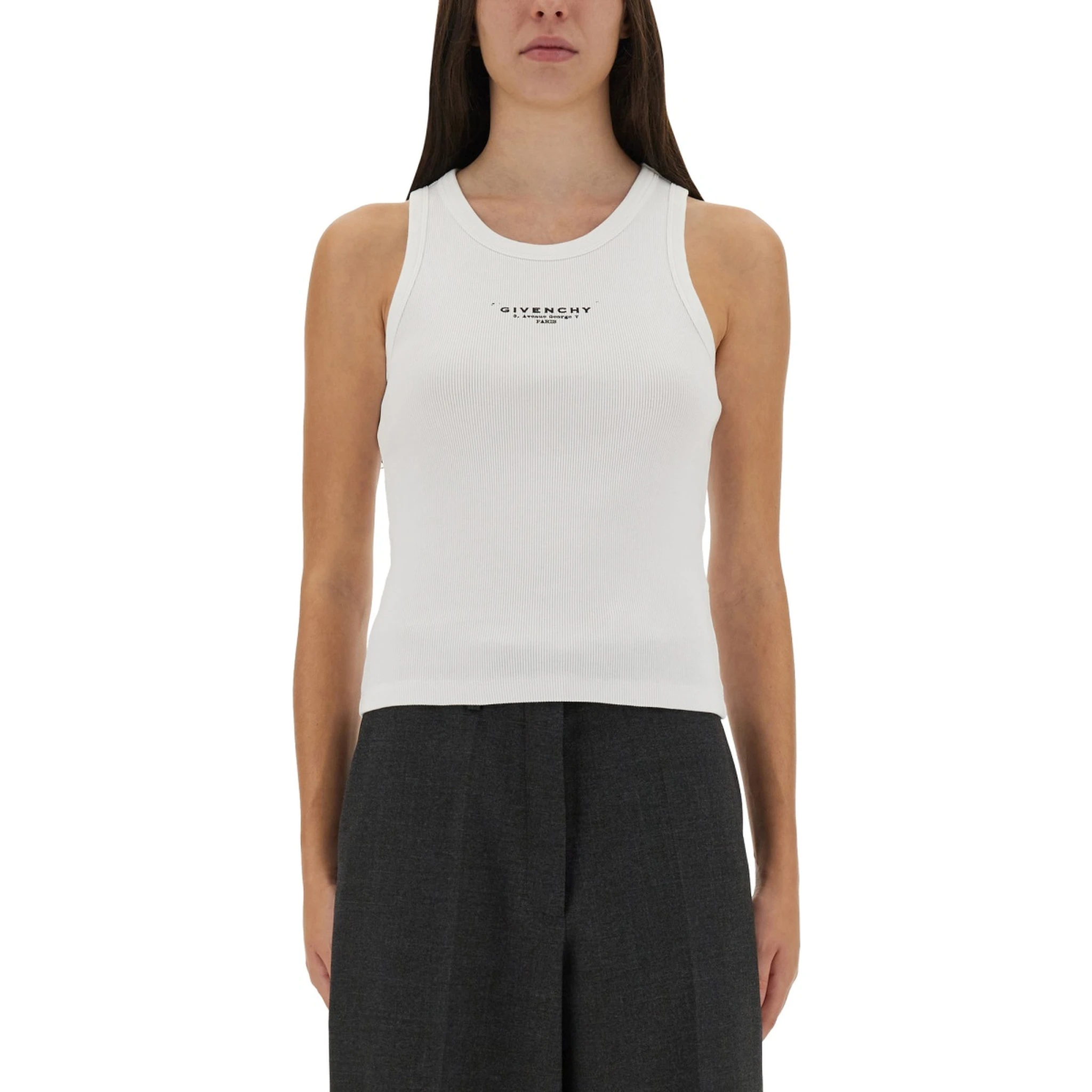 SLIM TANK TOP WITH LOGO PRINT