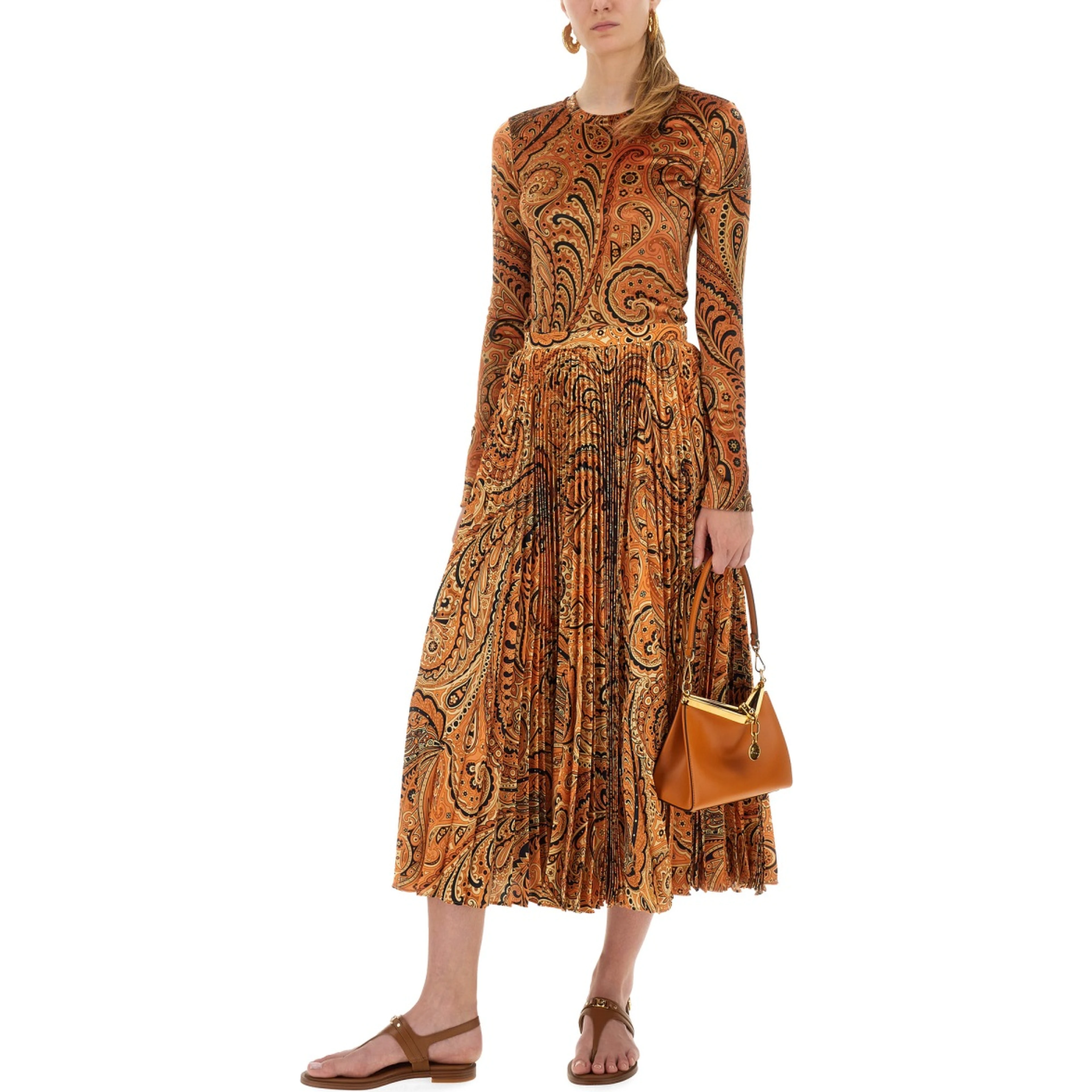 PLEATED SABLÉ SKIRT WITH PRINT