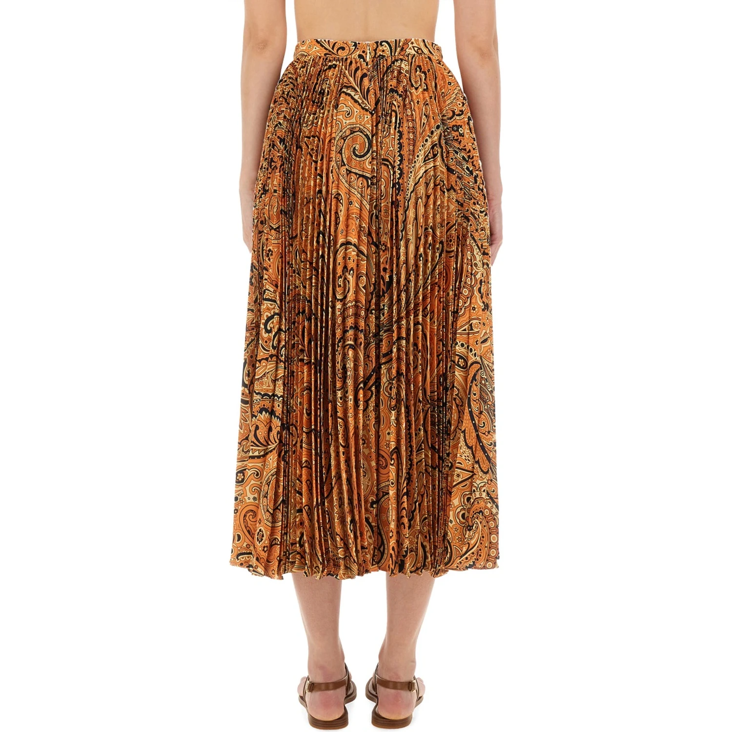 PLEATED SABLÉ SKIRT WITH PRINT