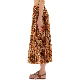 PLEATED SABLÉ SKIRT WITH PRINT