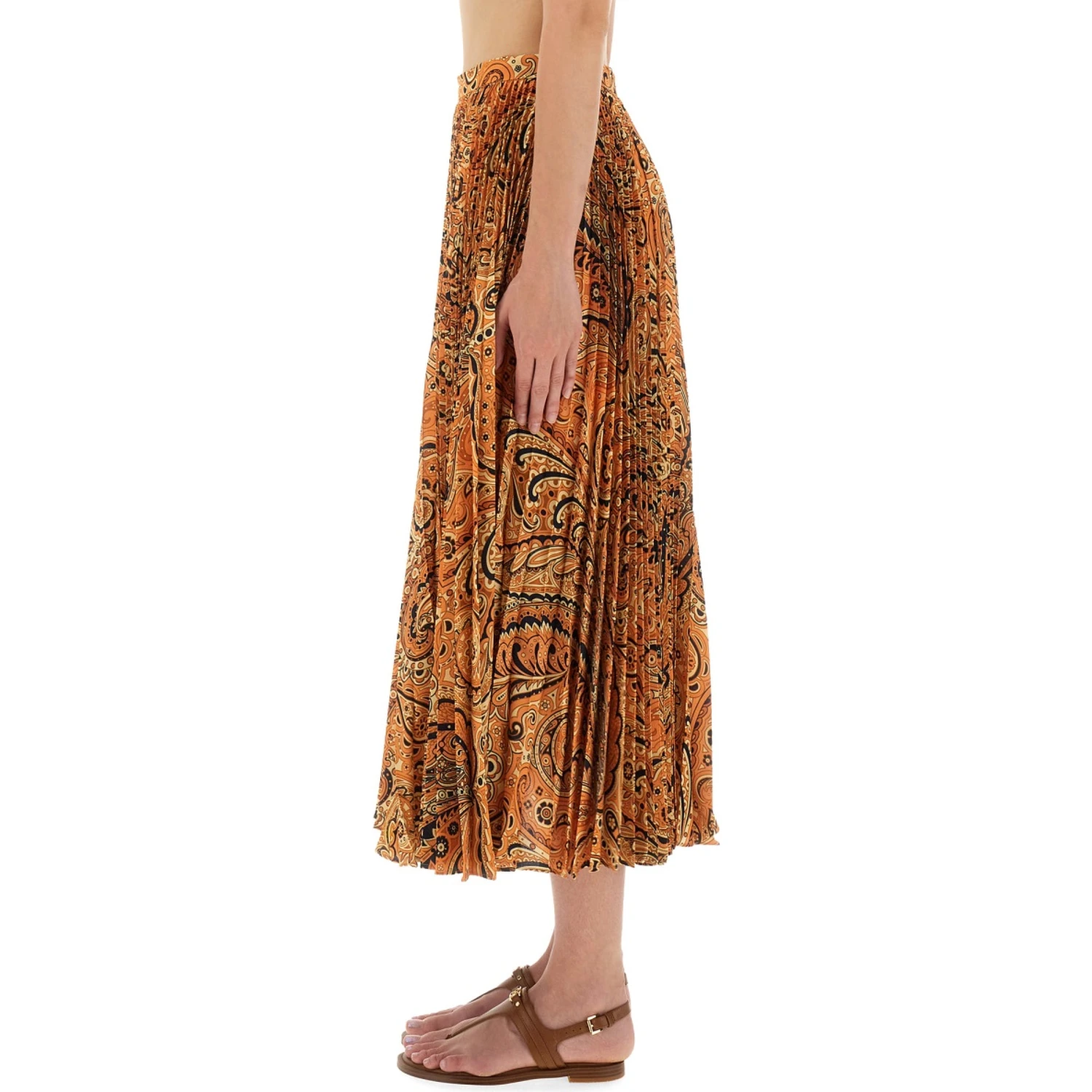 PLEATED SABLÉ SKIRT WITH PRINT