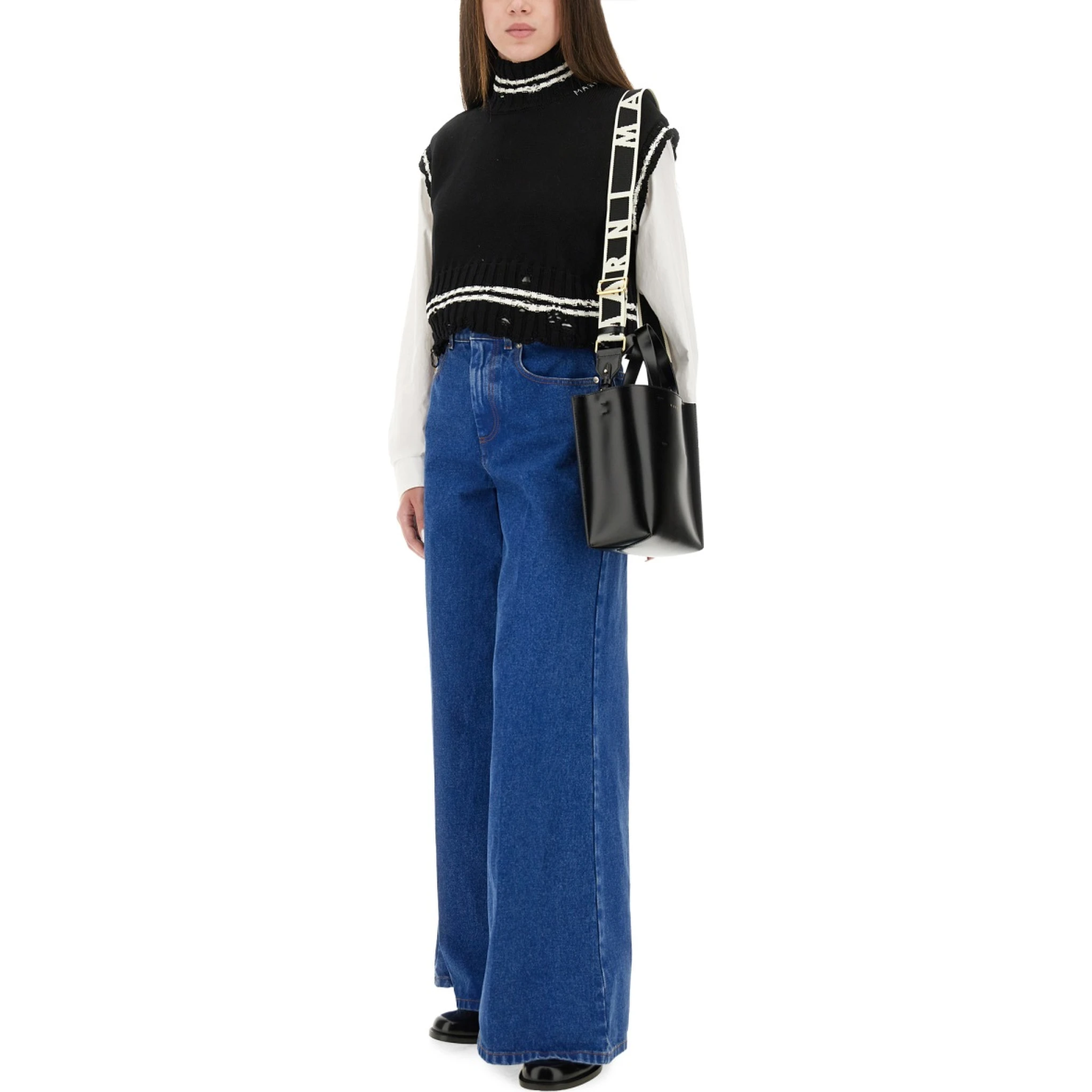 DENIM WIDE LEG JEANS