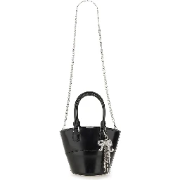 LEATHER TOTE BAG WITH CHARM