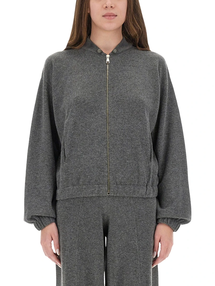 WOOL, SILK AND CASHMERE SWEATSHIRT