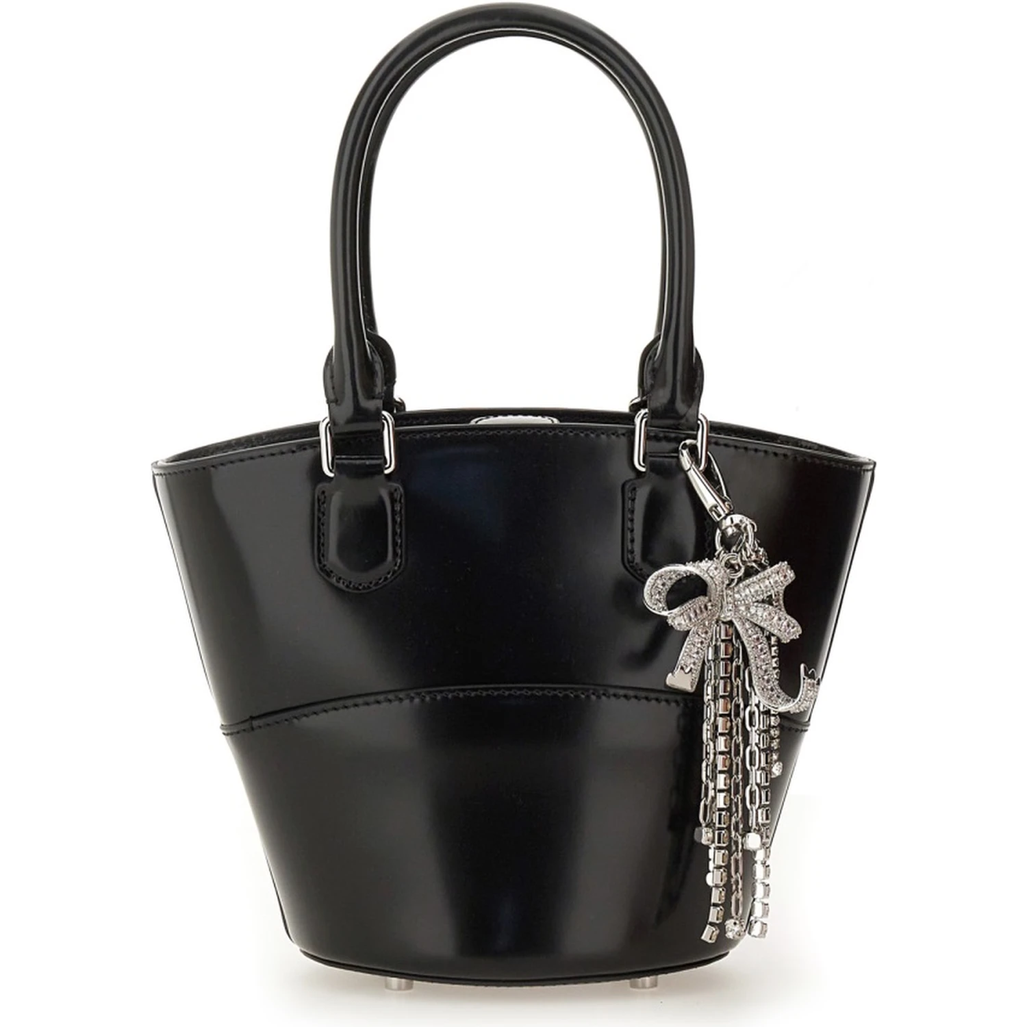 LEATHER TOTE BAG WITH CHARM
