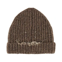 WOOL AND COTTON BLEND BEANIE