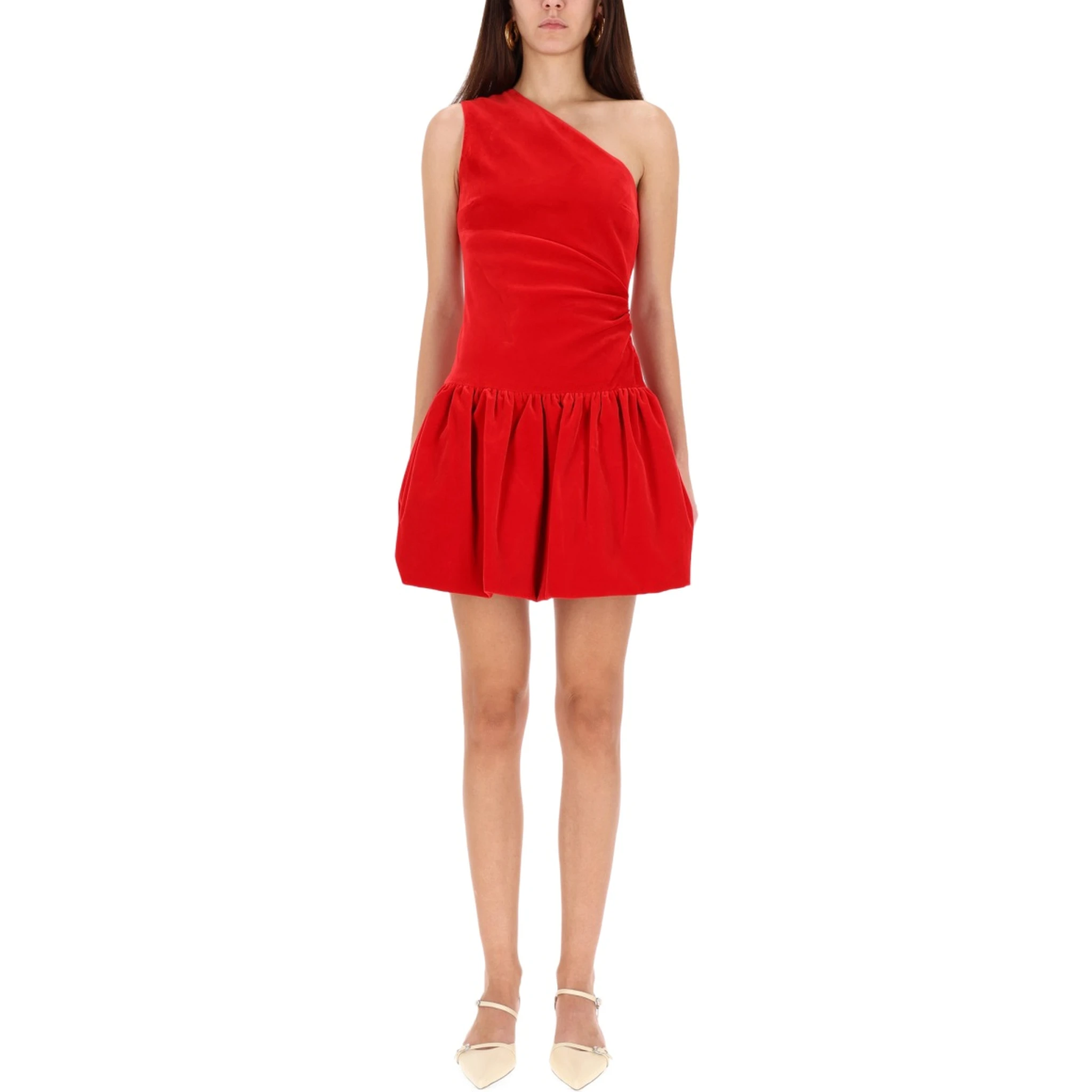 ONE-SHOULDER MINI DRESS "BLOOMER" EFFECT