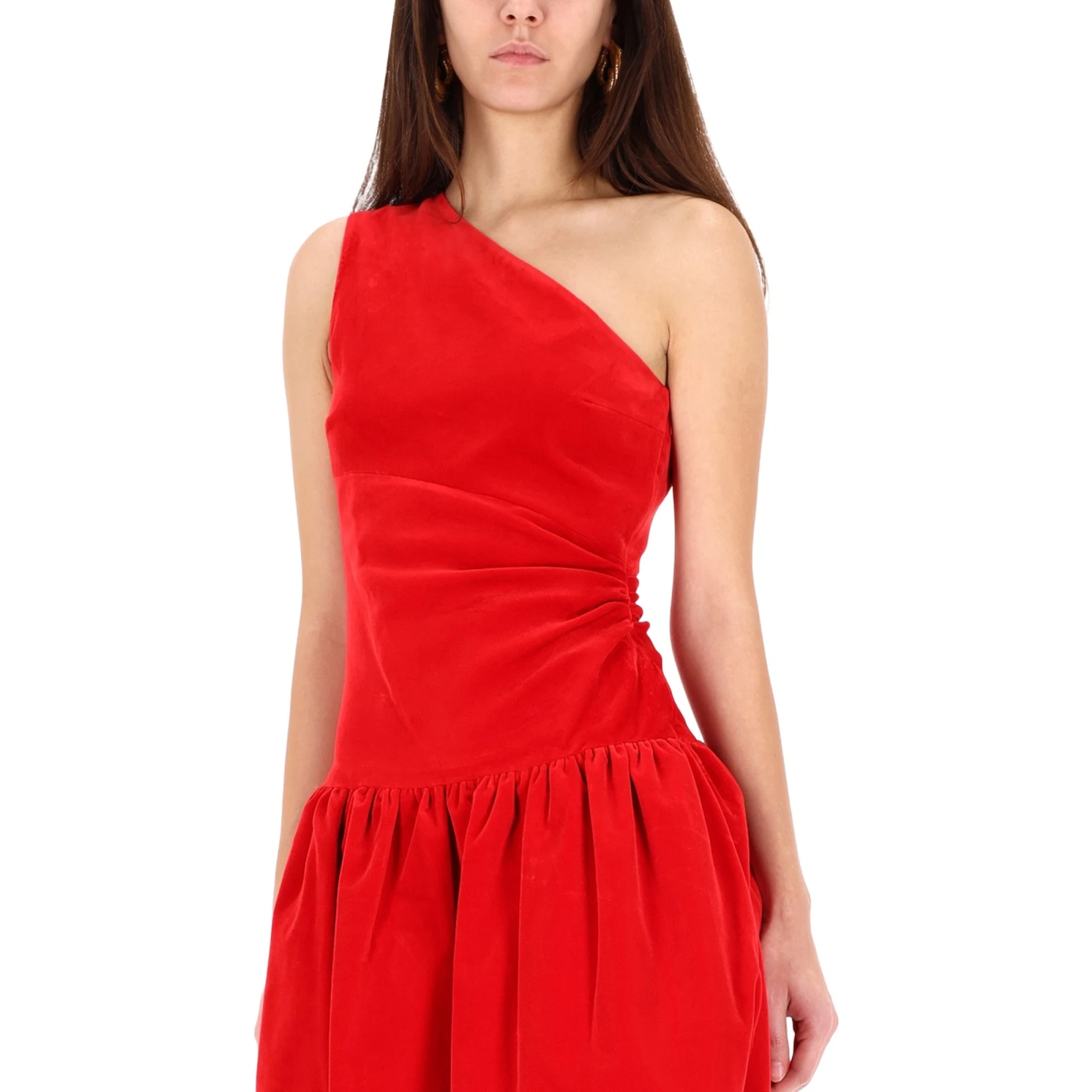 ONE-SHOULDER MINI DRESS "BLOOMER" EFFECT