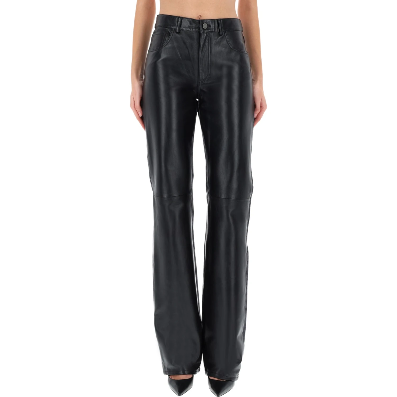 "STAR BLACK DENIM & LEATHER" PANTS